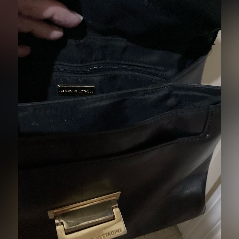 EUC🔥ADRIENNE VITTADINI GORGEOUS VINTAGE FAUX FUR&100%REAL LEATHER BLACK&GOLD!!! - Picture 8 of 10